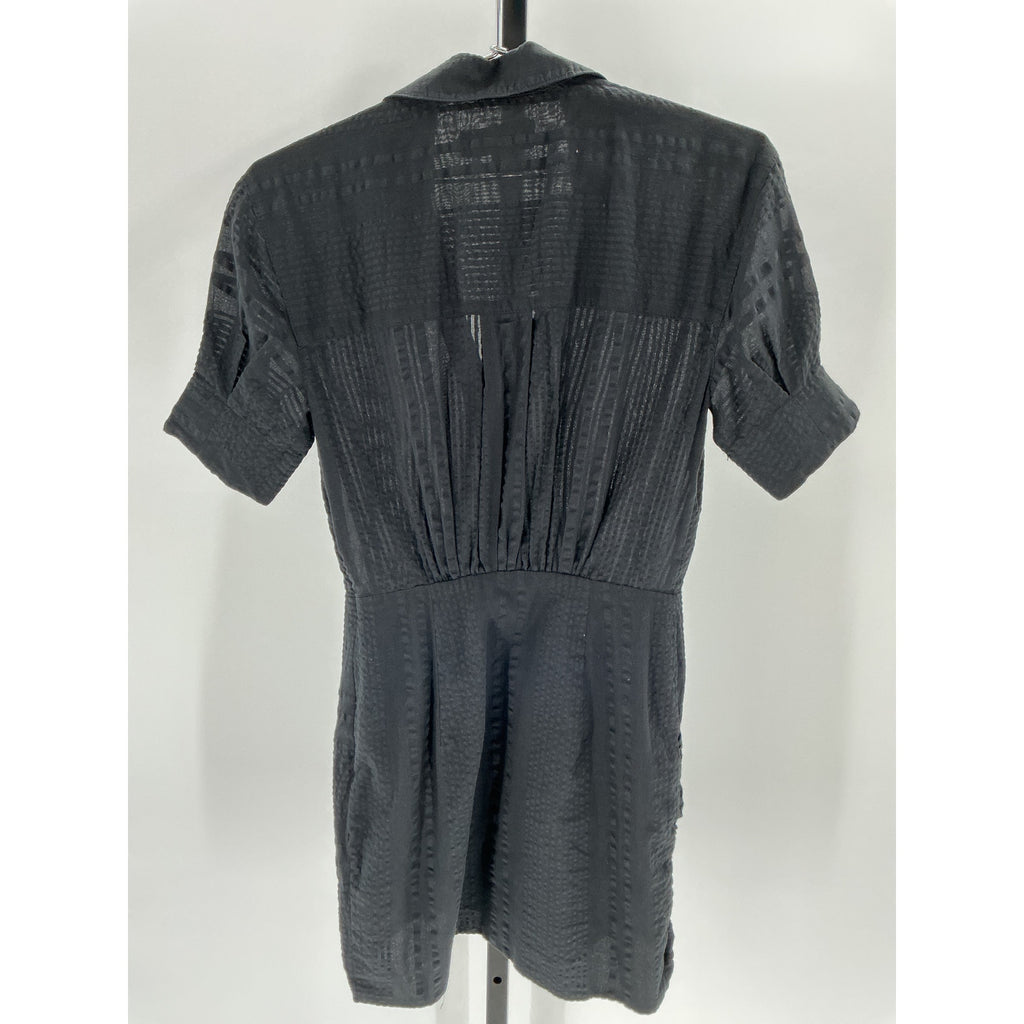 L'Academie 'The Court' Black Cotton Mini Dress Size XS