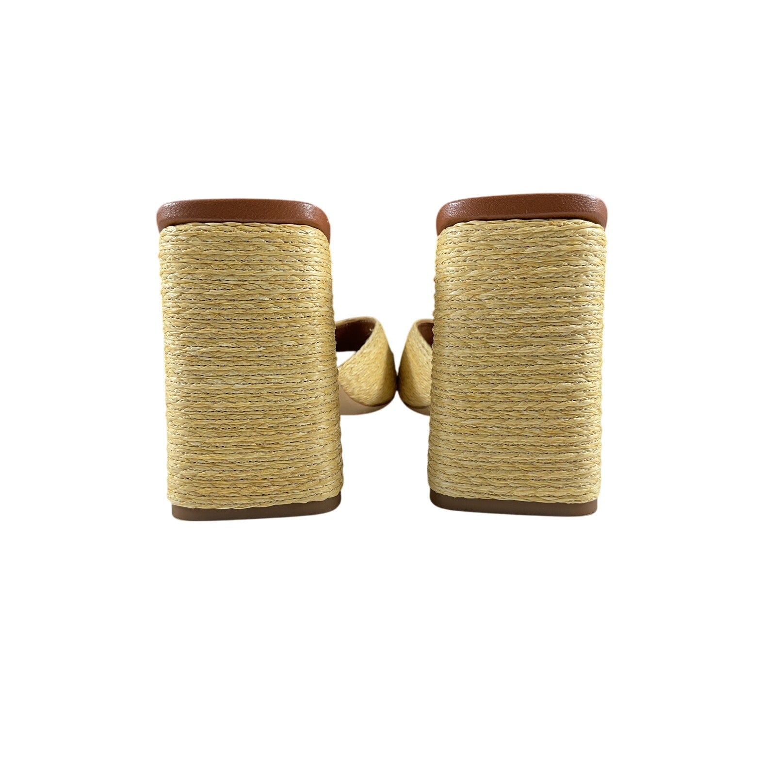 Staud 'Sloane' Beige Raffia Heels Size 10.5