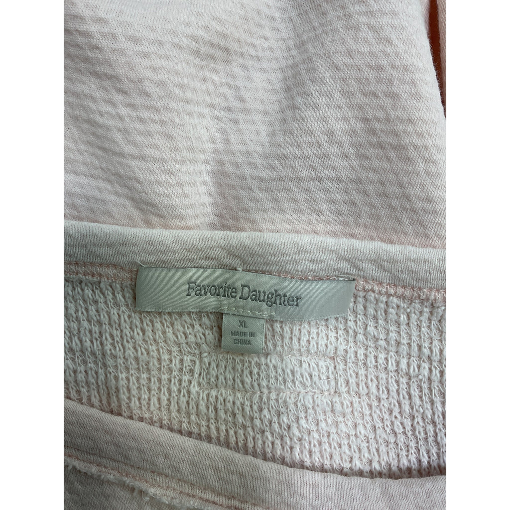 Favorite Daughter Pink Cotton The After Work Crop Tee Size XL