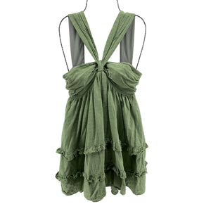 Tularosa Ruffled Green Johanna Mini Dress Size S