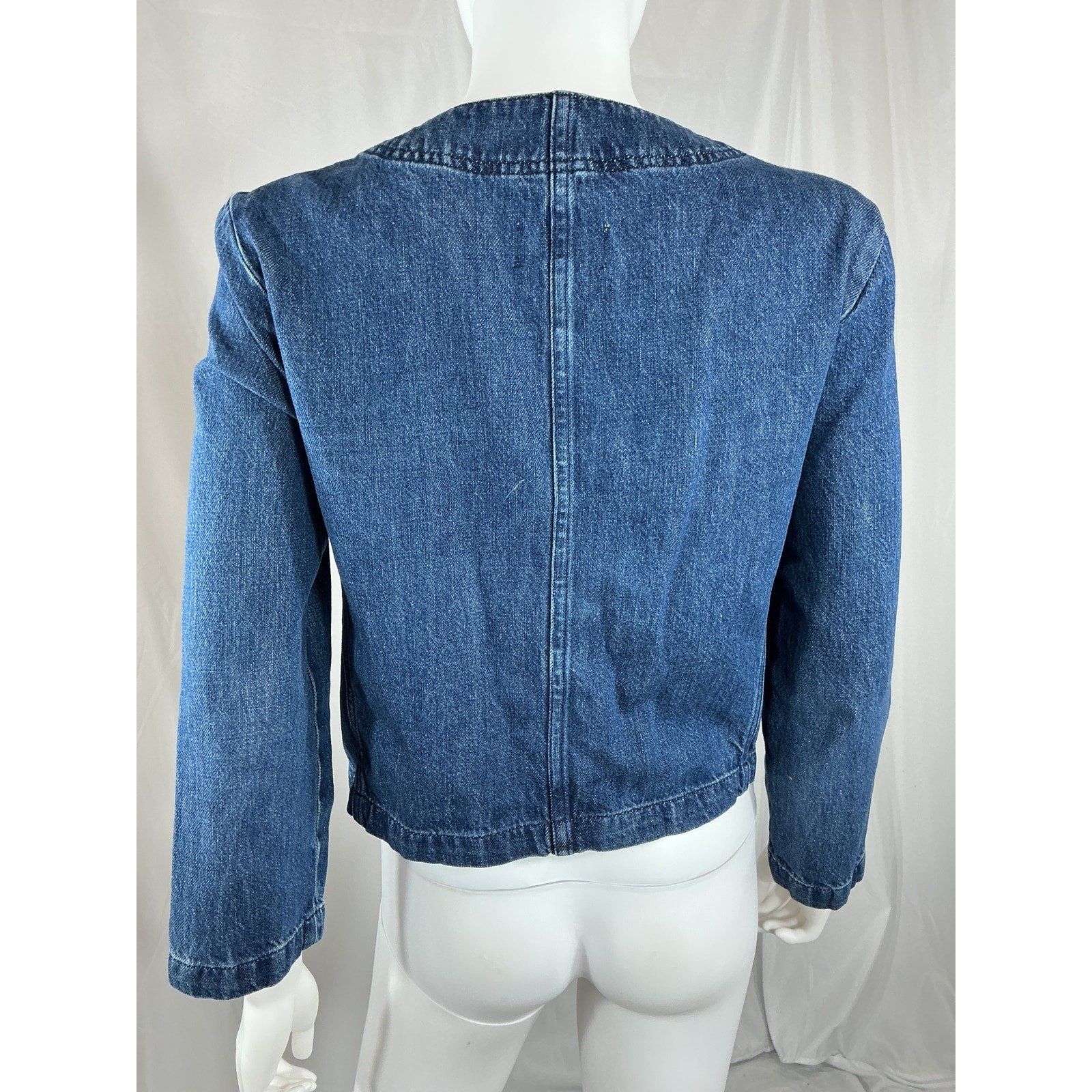 Frame Button Front Blue Viscose Jacket Size S