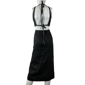 Staud Cutout Black Delamore Midi Dress Size 00