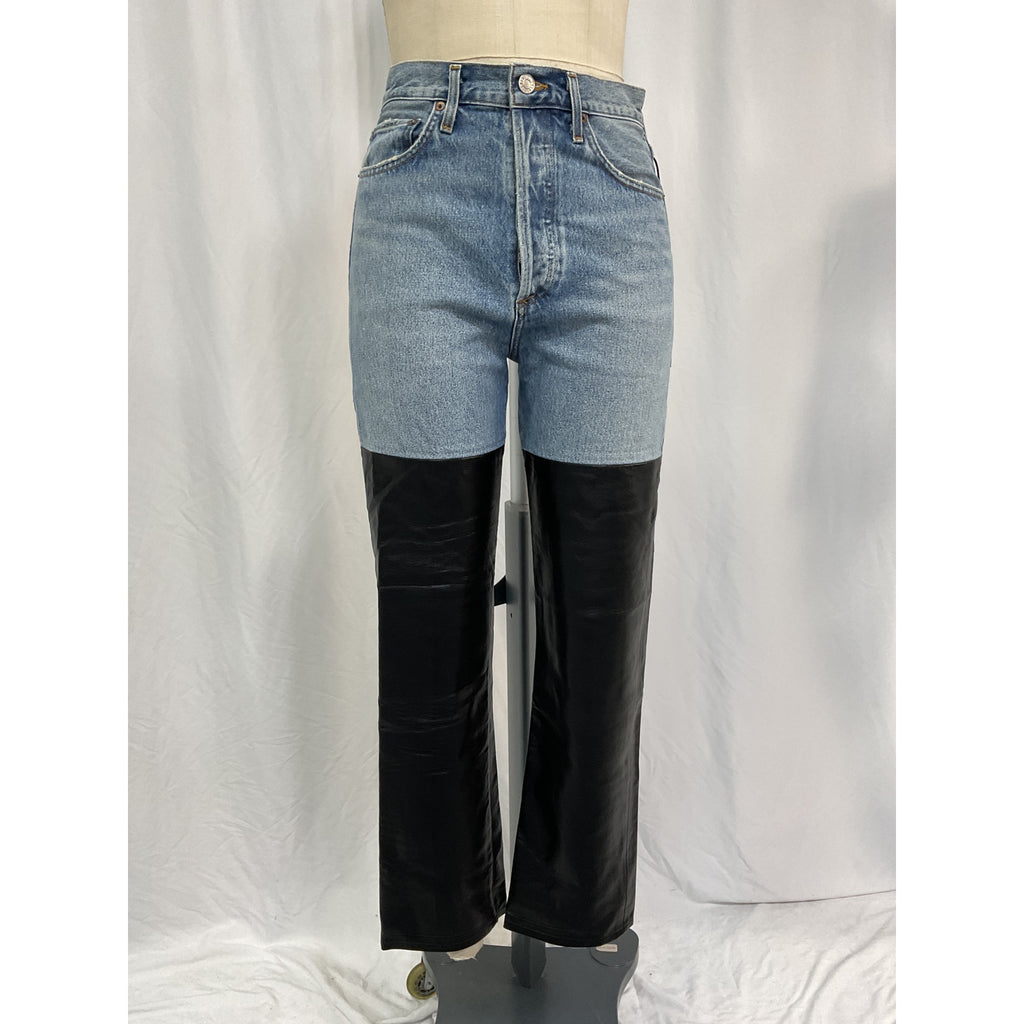 Agolde 'Pieced' Blue Cotton 90'S Pinch Waist Jean Size 25