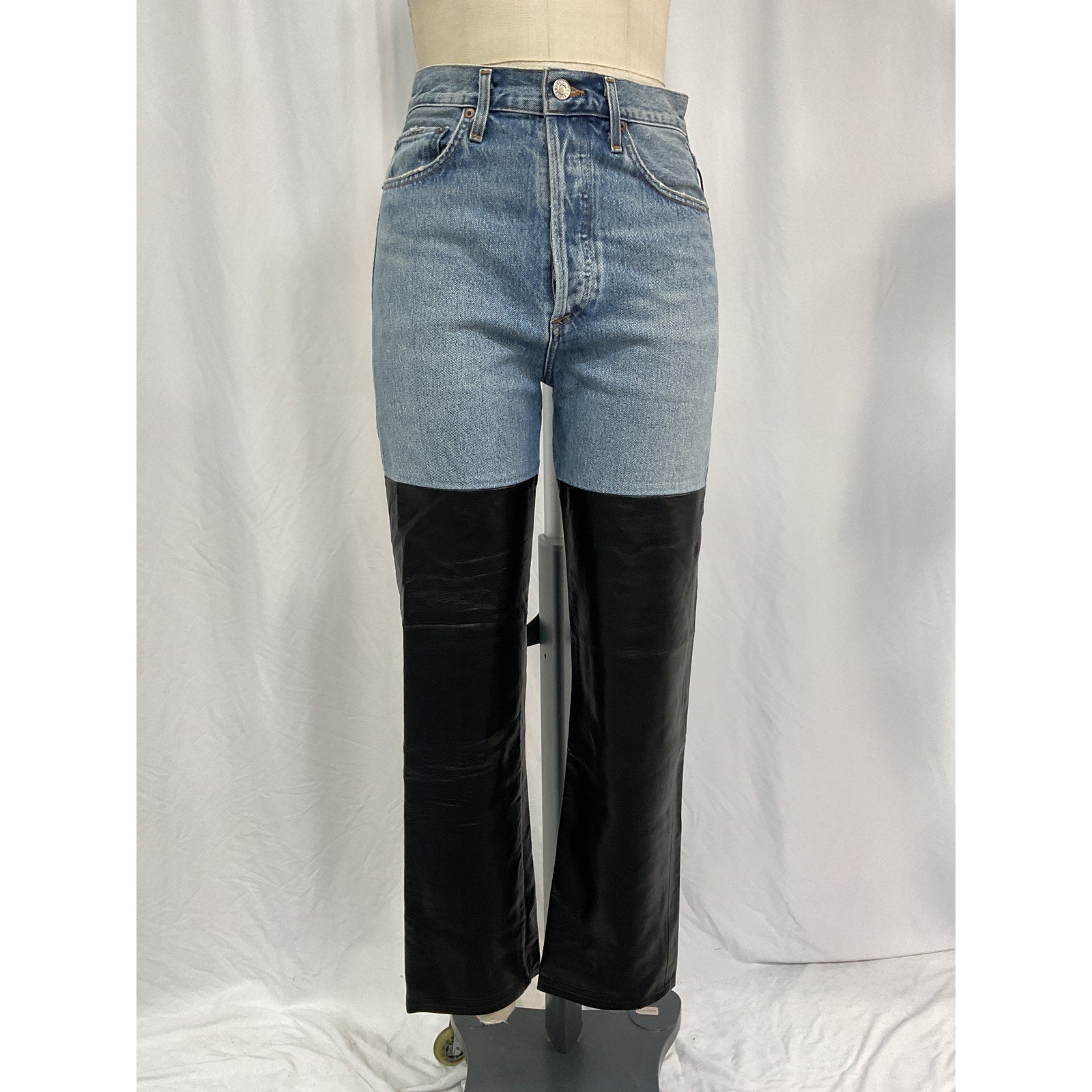 Agolde 'Pieced' Blue Cotton 90'S Pinch Waist Jean Size 25