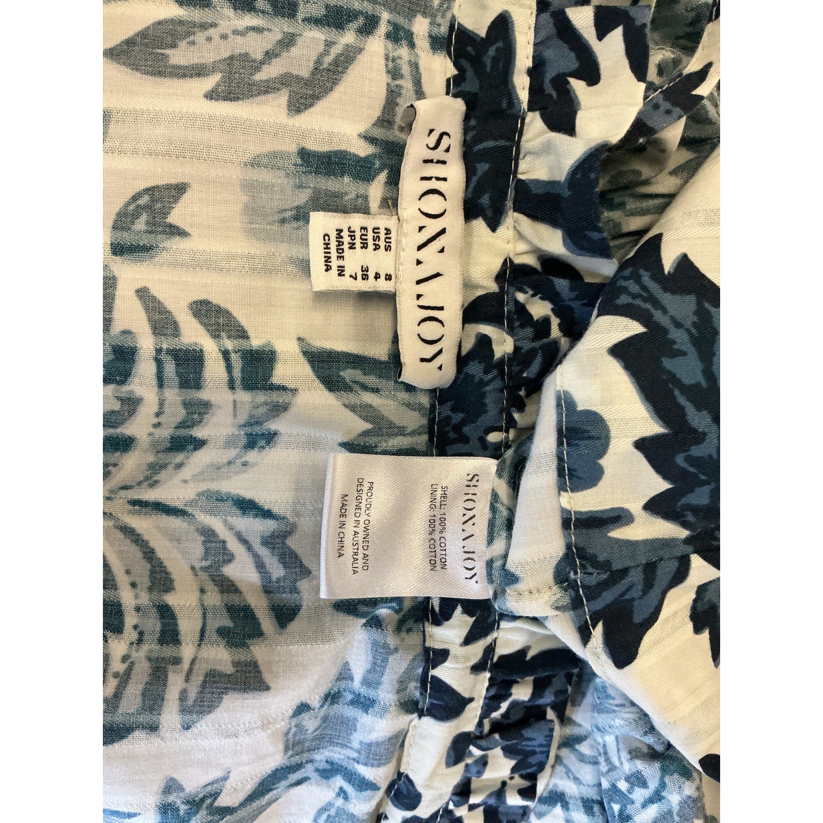Shona Joy 'Diana' Blue Cotton Midi Dress Size 4