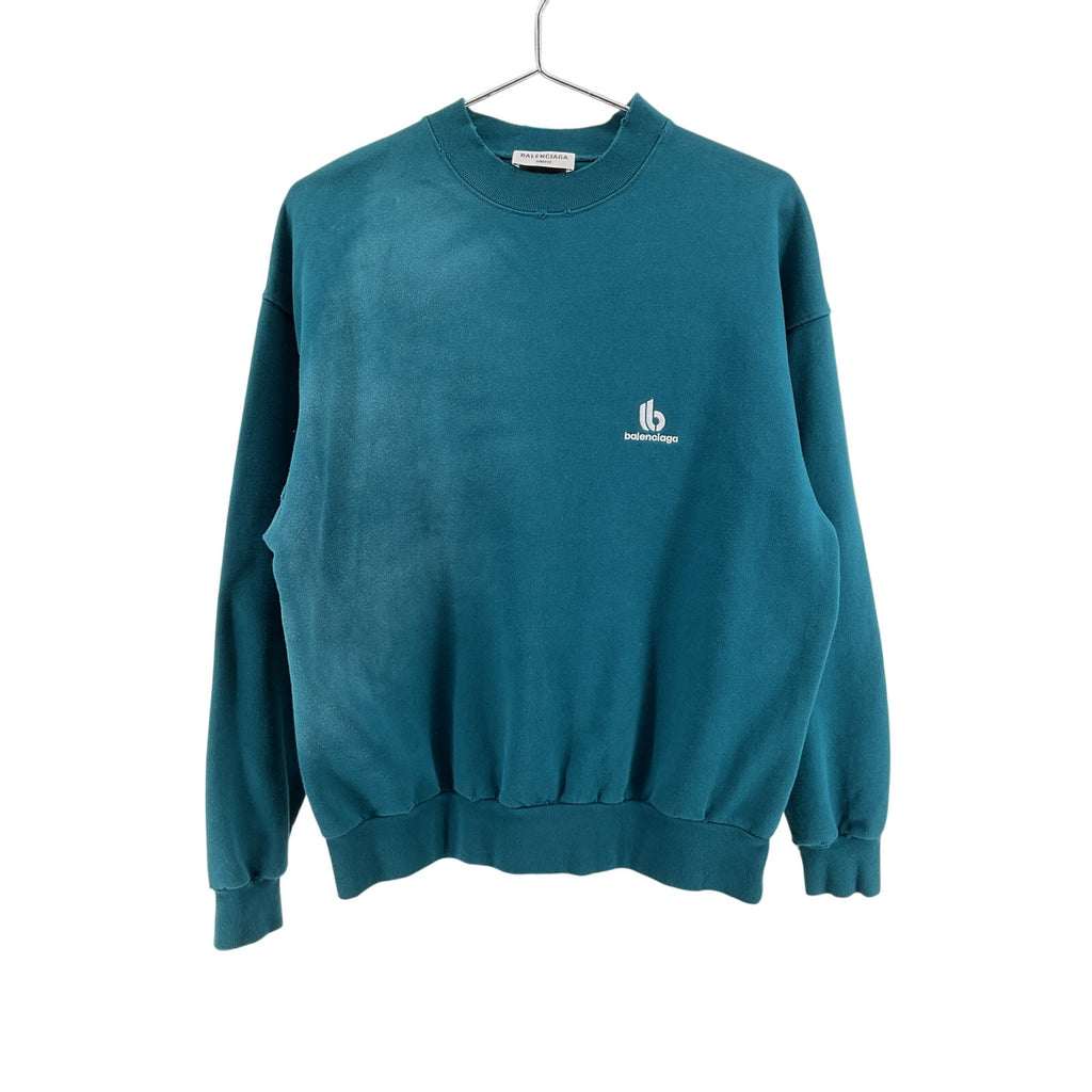 Balenciaga Regular Blue Cotton Crewneck Sweatshirt Size XXS