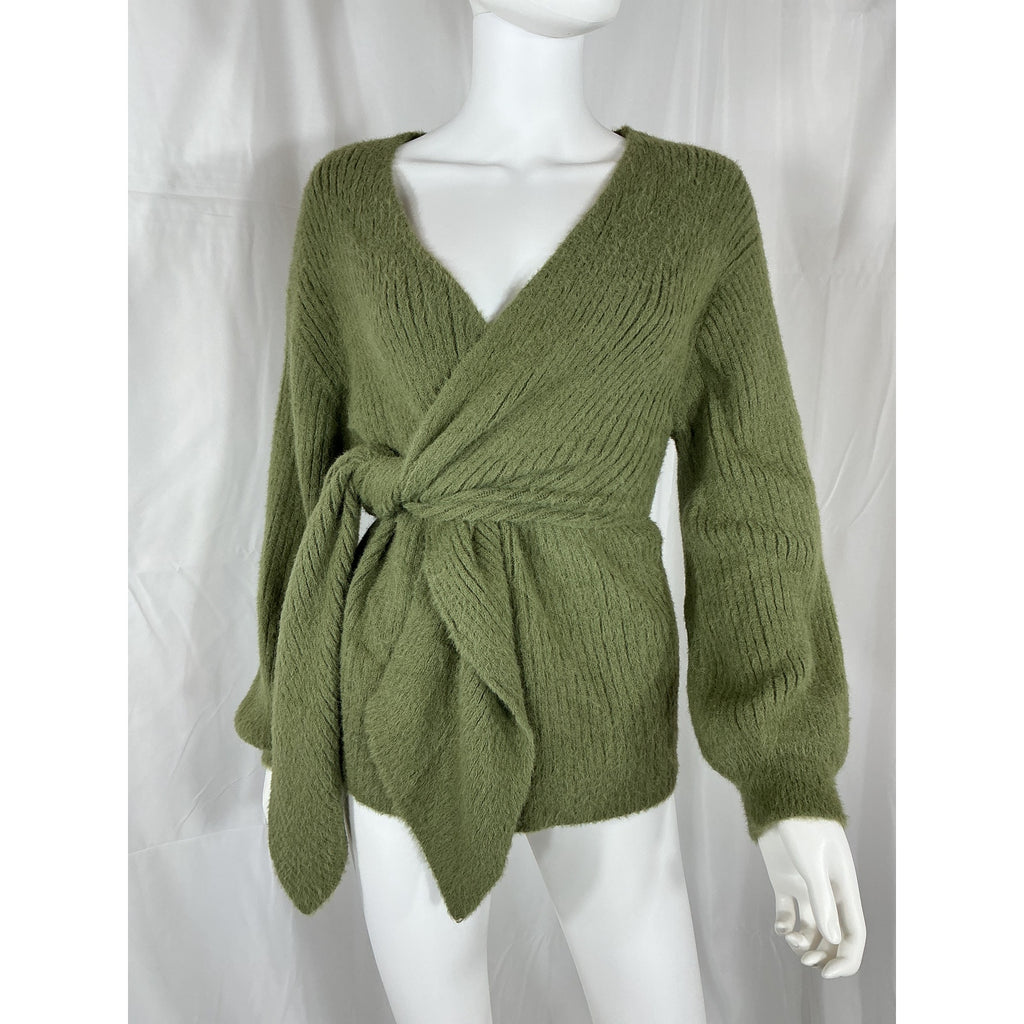 House Of Harlow 1960 x Revolve 'Khalida' Green Wrap Sweater Size XS