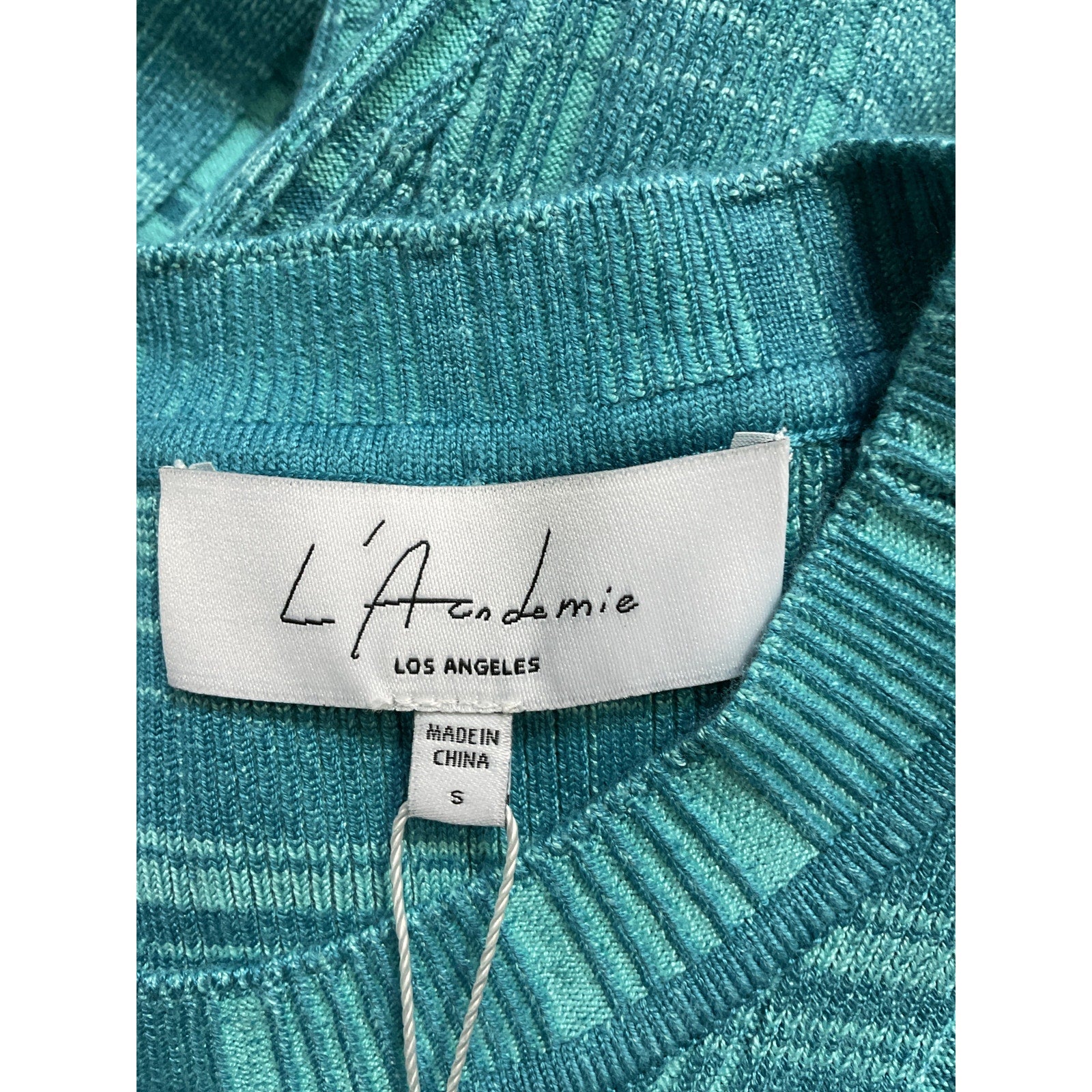 L'Academie 'Halia' Blue Midi Knit Dress With Slit Size S - NWT