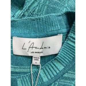 L'Academie 'Halia' Blue Midi Knit Dress With Slit Size S - NWT