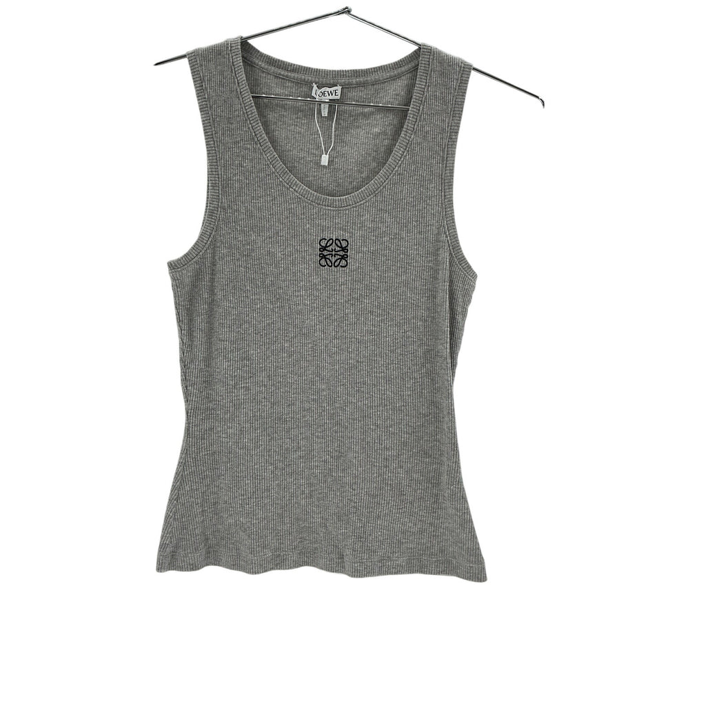 Loewe 'Anagram' Grey Cotton Rib-Knit Tank Top Size M