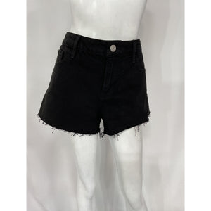 Frame 'Le Grand' Black Garcon Frayed Denim Shorts Size 28