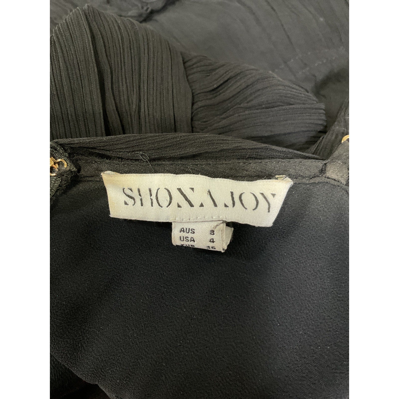 Shona Joy 'Safira' Black Mini Dress Size 4