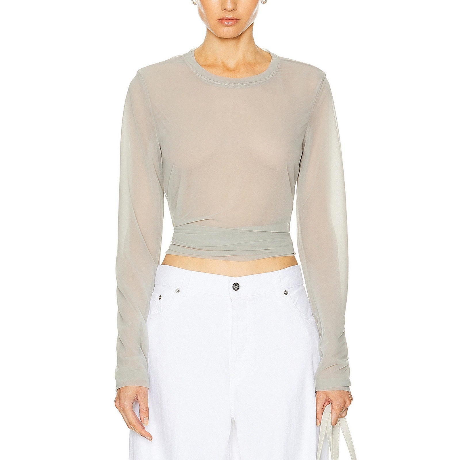 Proenza Schouler 'Dara' Beige Polyester Top Size XS