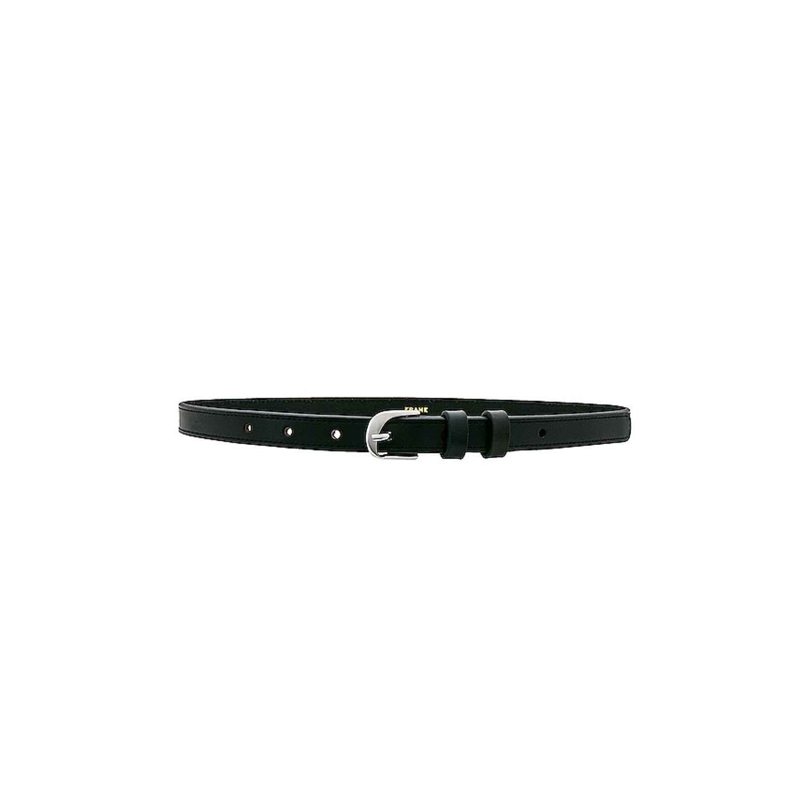 Frame 'Petit' Black Leather Twist Buckle Belt Size S