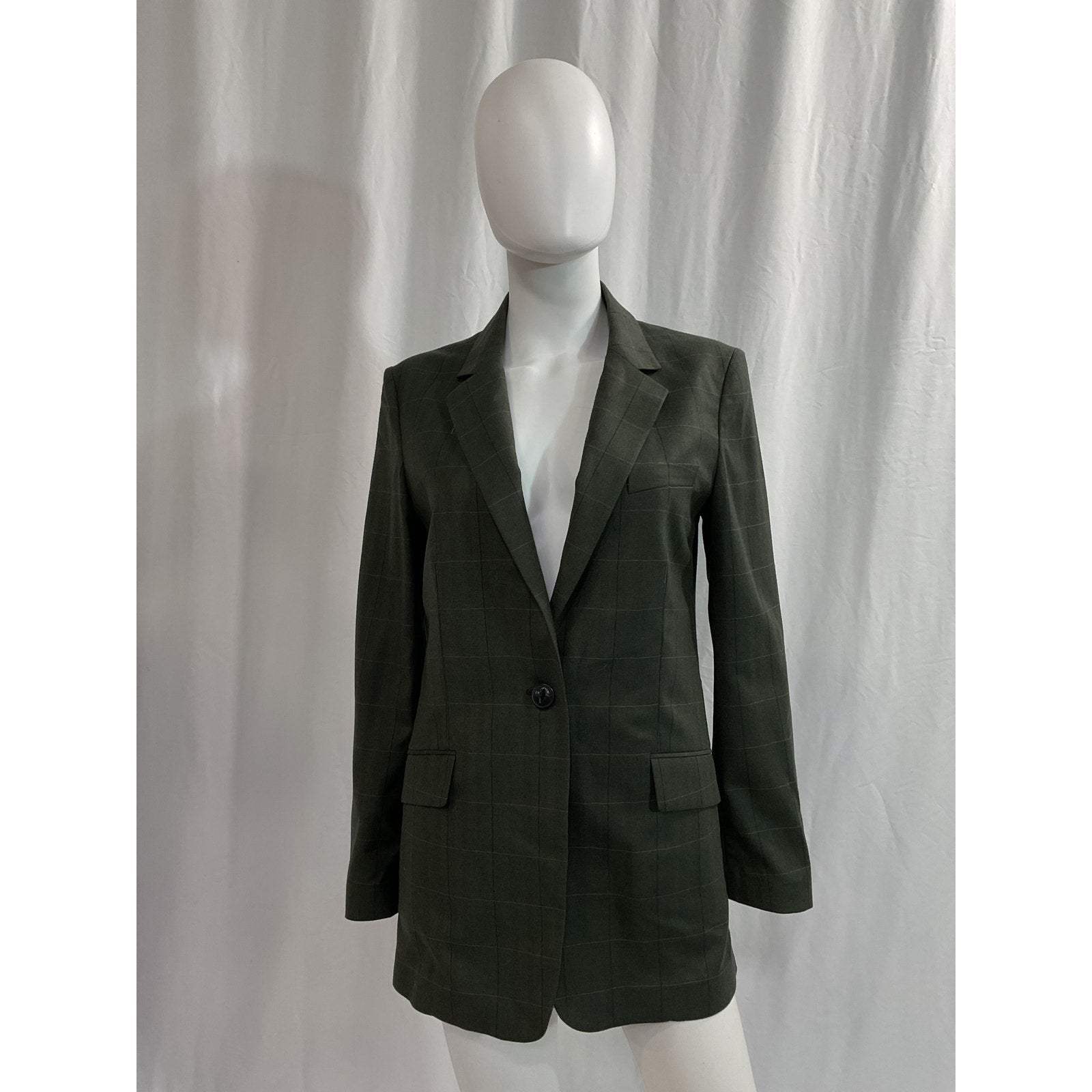 Rag & Bone 'Herringbone' Green Knit Wool Blazer Size 6