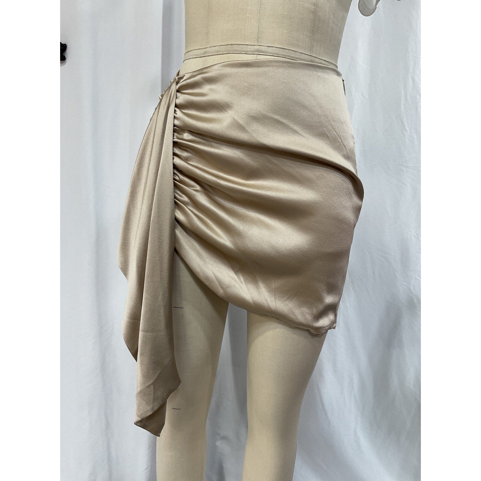 Adriana Iglesias 'Kora' Gold Charmeuse Skirt Size M
