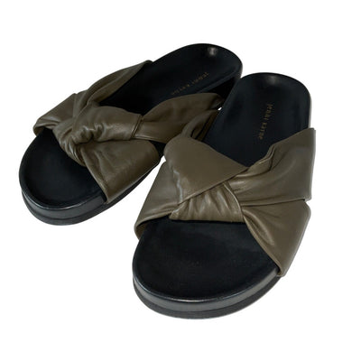 Jenni Kayne Leather Green Knot Sandals Size 40 EU / US 10