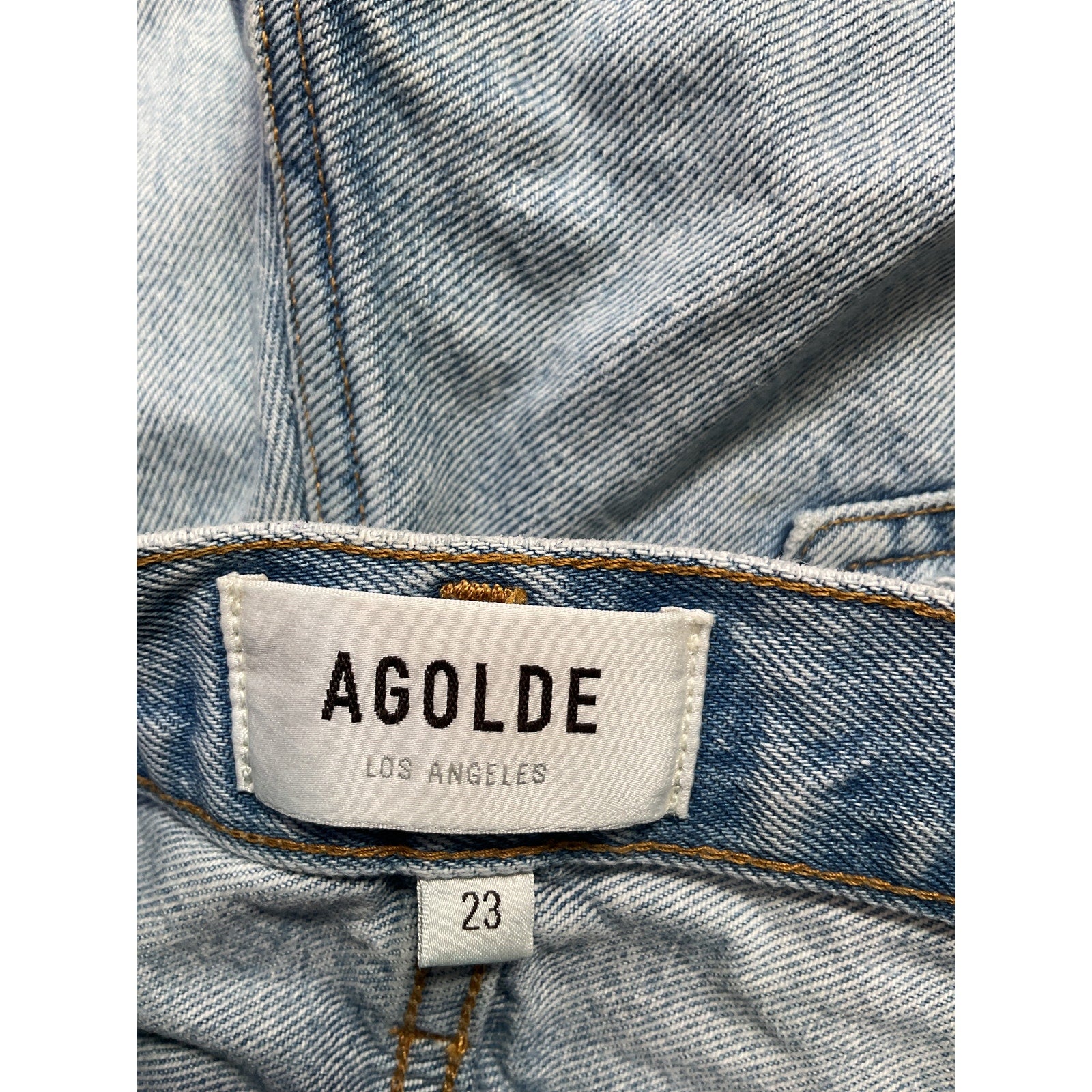 Agolde 'Dee' Blue Cotton High Rise Denim Jean Shorts Size 23