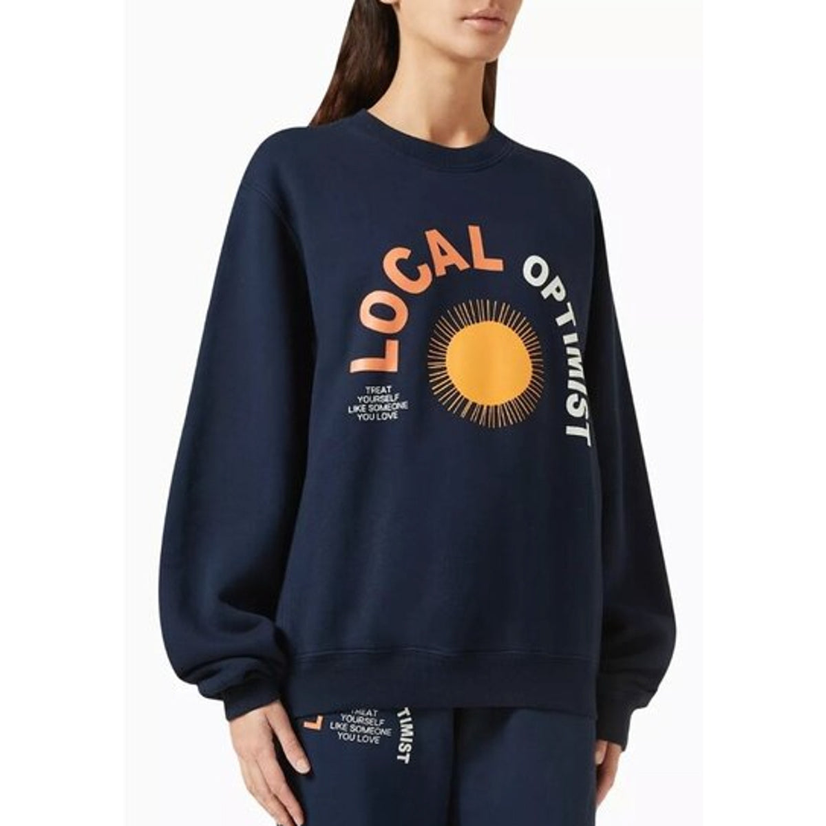Madhappy Graphic Blue Local Optimist Crewneck Sweatshirt Size S