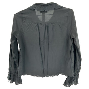 Reformation Eyelet Black Juni Blouse Size S
