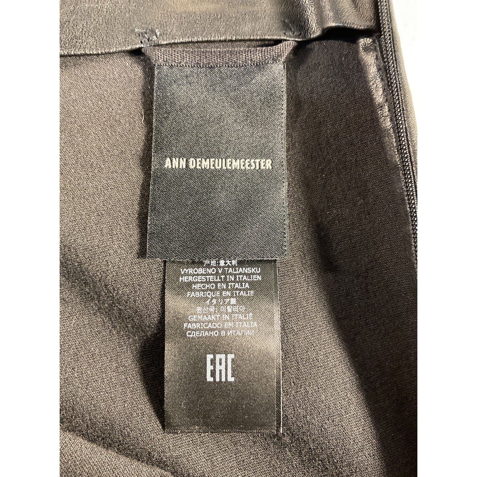 Ann Demeulemeester 'Florence' Black Leather Leggings Size S