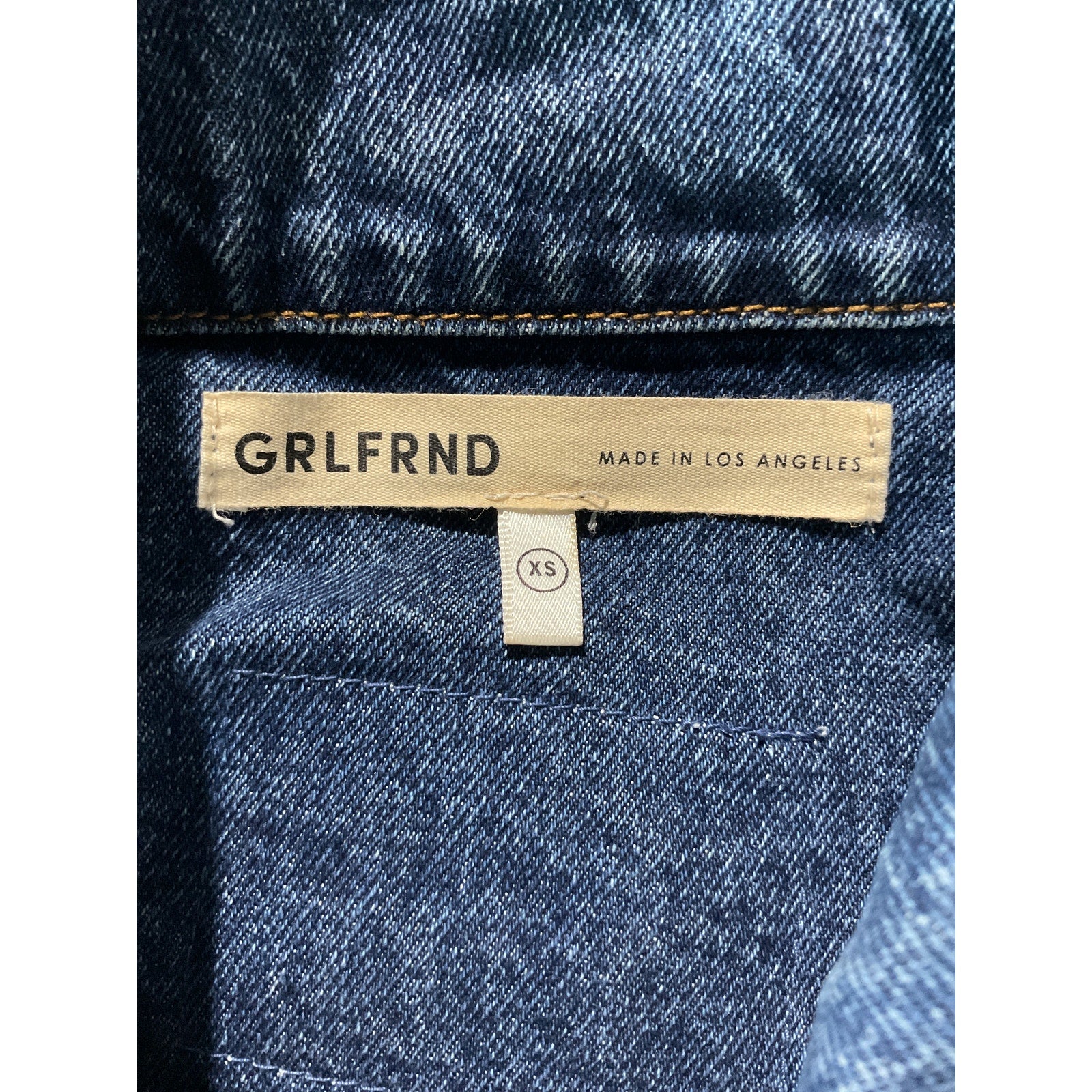 Grlfrnd 'Christi' Blue Cotton Oversized Reversible Denim Jacket Size XS