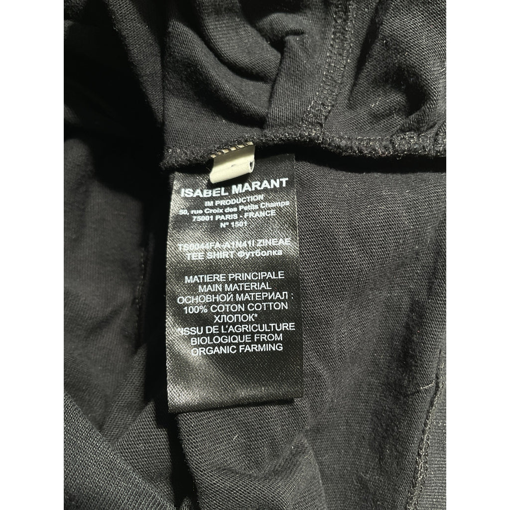 Isabel Marant 'Zineae' Black Cap Sleeve T-Shirt Size S