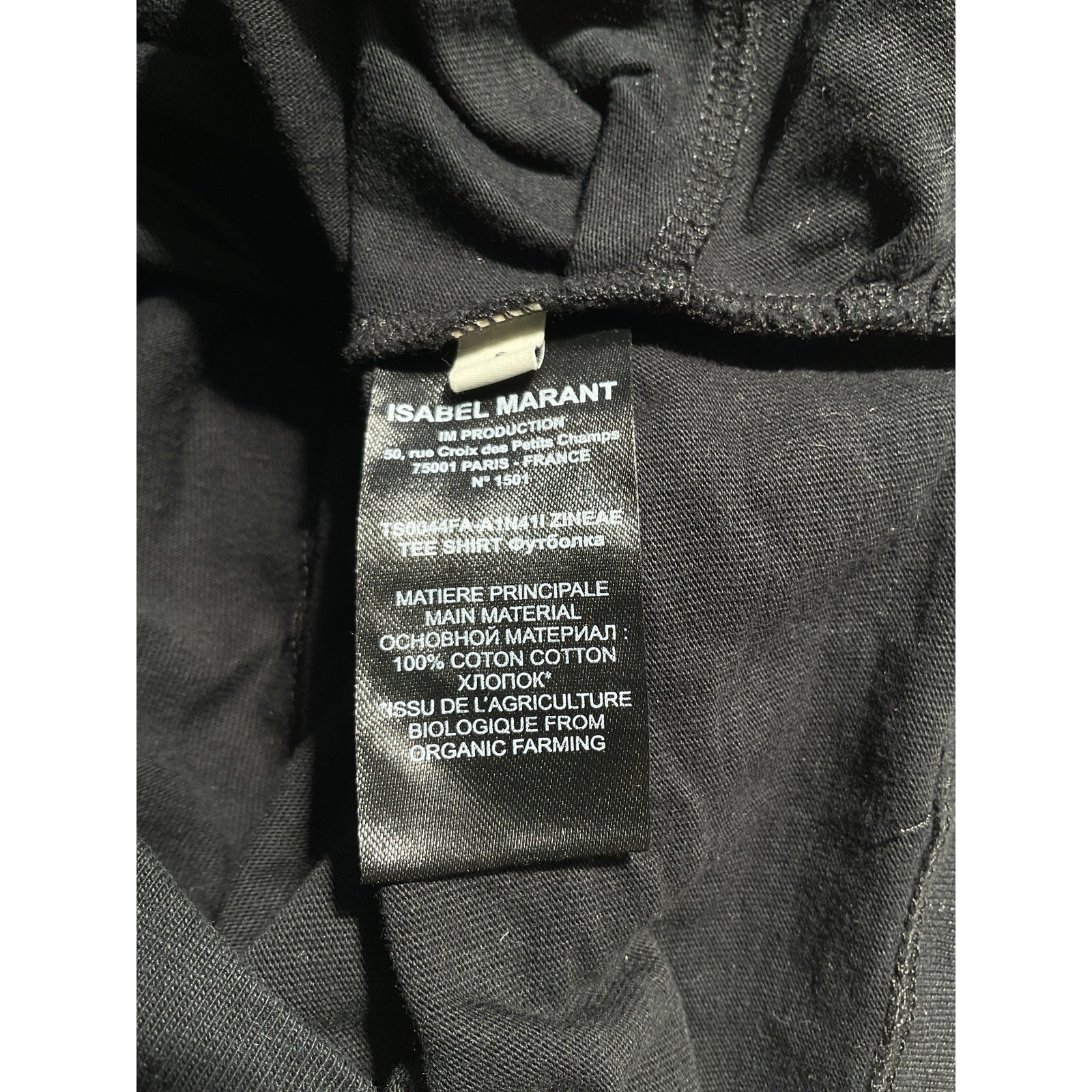 Isabel Marant 'Zineae' Black Cap Sleeve T-Shirt Size S