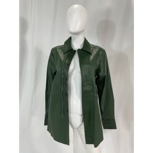L'Academie 'Nikko' Green Leather Shacket Size XS