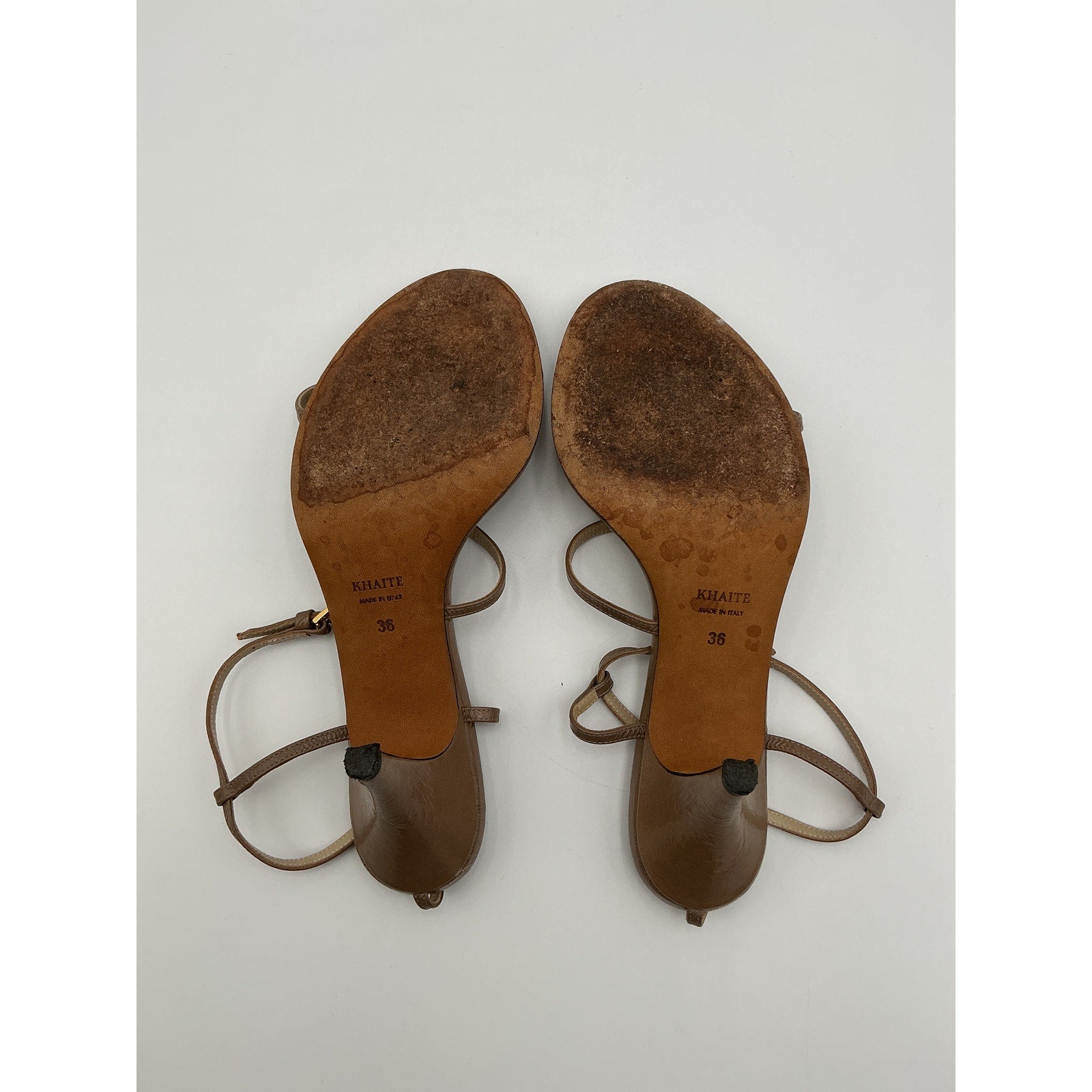 Khaite 'Jones' Tan Leather Sandals Size 6