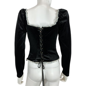 Astr The Label Velvet Black Briella Corset Top Size M