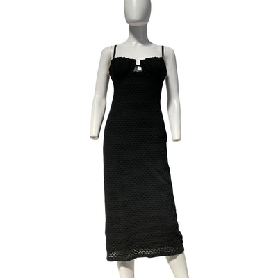 Astr The Label Bustier Black Jaida Midi Dress Size M