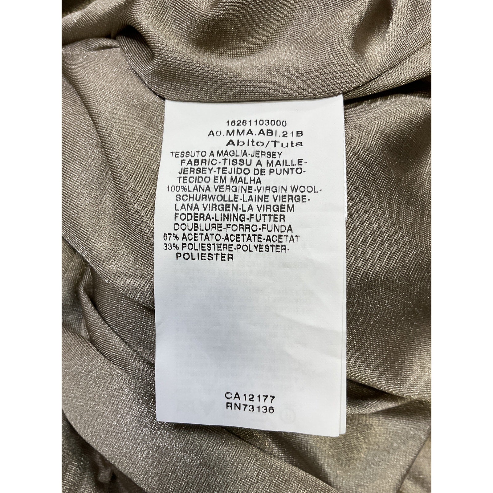 Max Mara Virgin Wool Tan Mini Dress Size 38