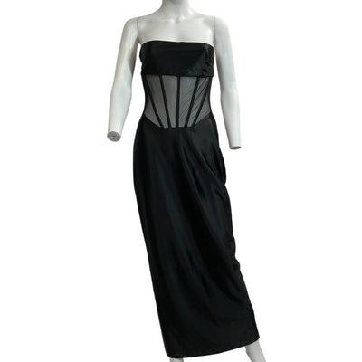 Retrofête Sheer Black Baila Dress Size M