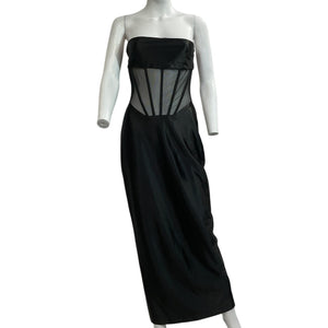 Retrofête Sheer Black Baila Dress Size M