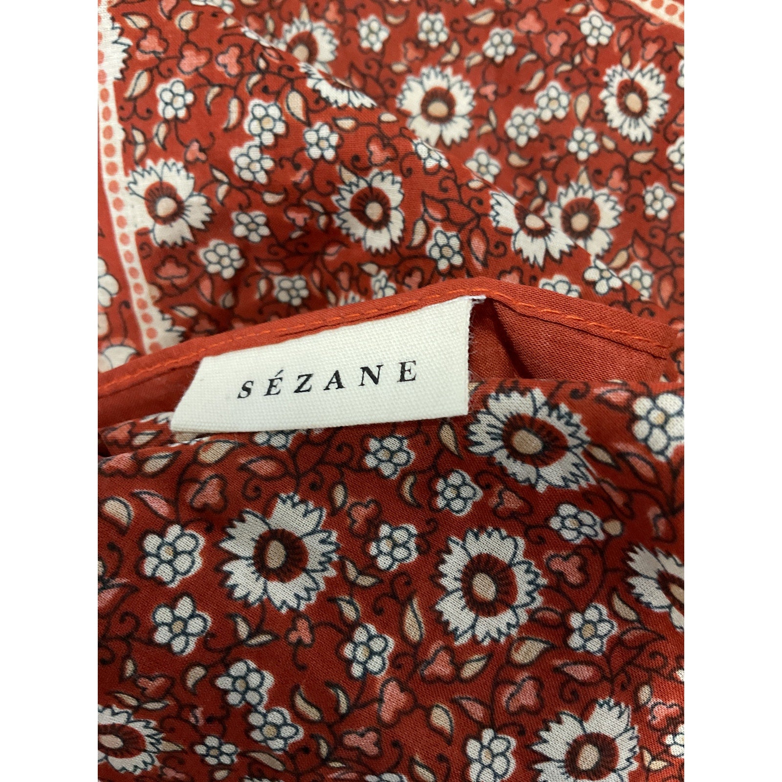 S�zane Floral Red Foulard top Size OS