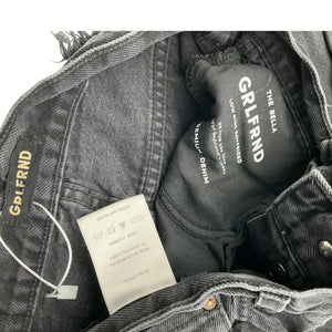 Grlfrnd Distressed Black Bella Boyfriend Denim Jeans Size 24