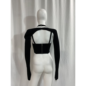 Dion Lee 'Column' Black Halterneck Corset Top Size 6