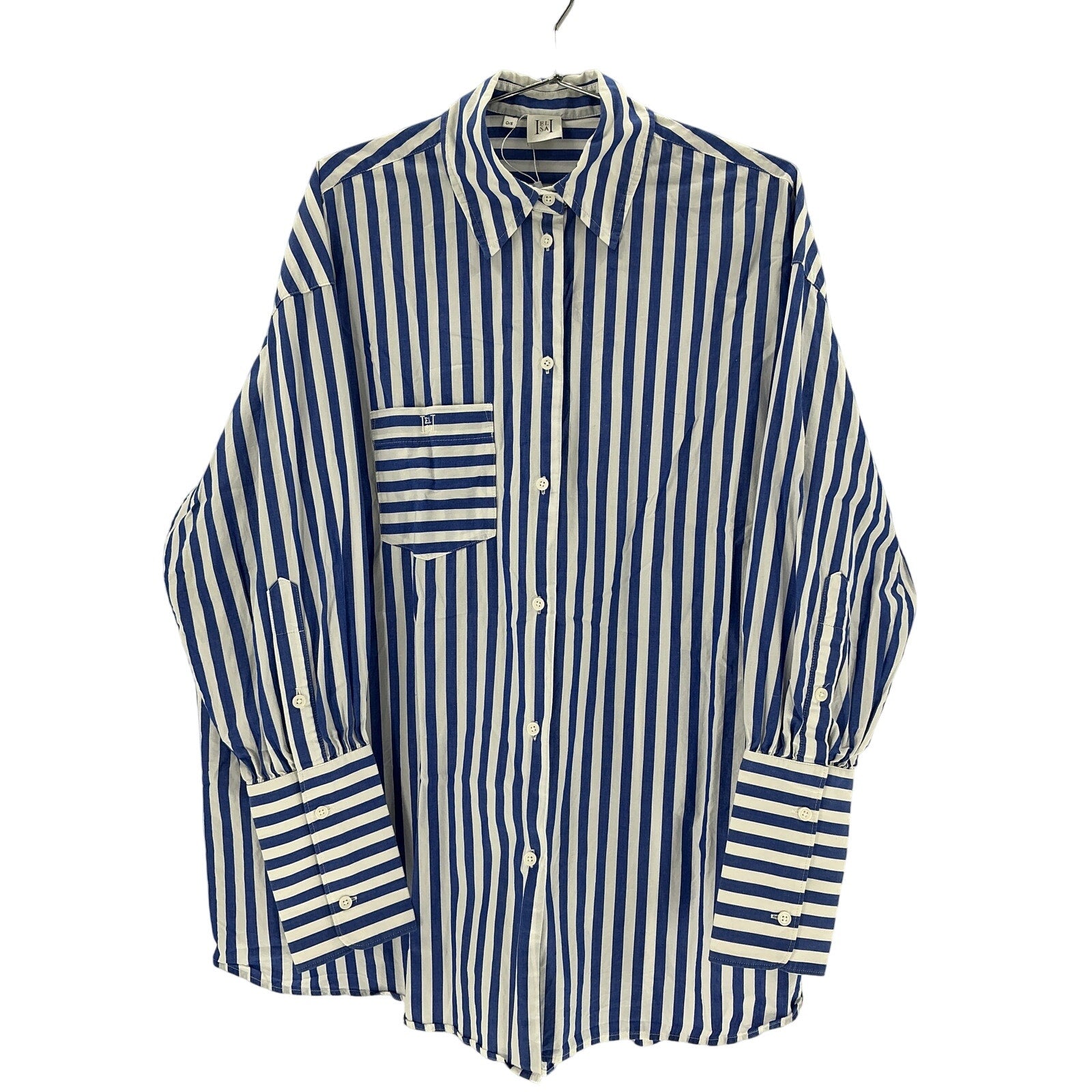 Helsa Poplin Blue Cotton Oversized Shirt Size 0 / S