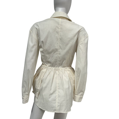 Jacquemus Structured Cream Peplum Utility Dress Size 38