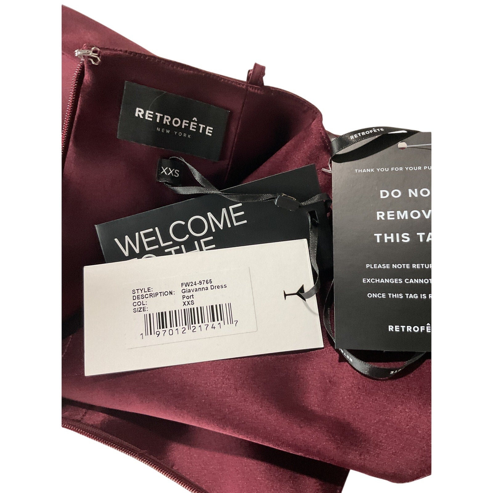 Retrofete 'Giavanna' Purple Acetate Dress Size XXS