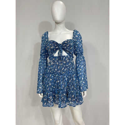 Majorelle 'Ailish' Blue Mini Georgette Dress Size S