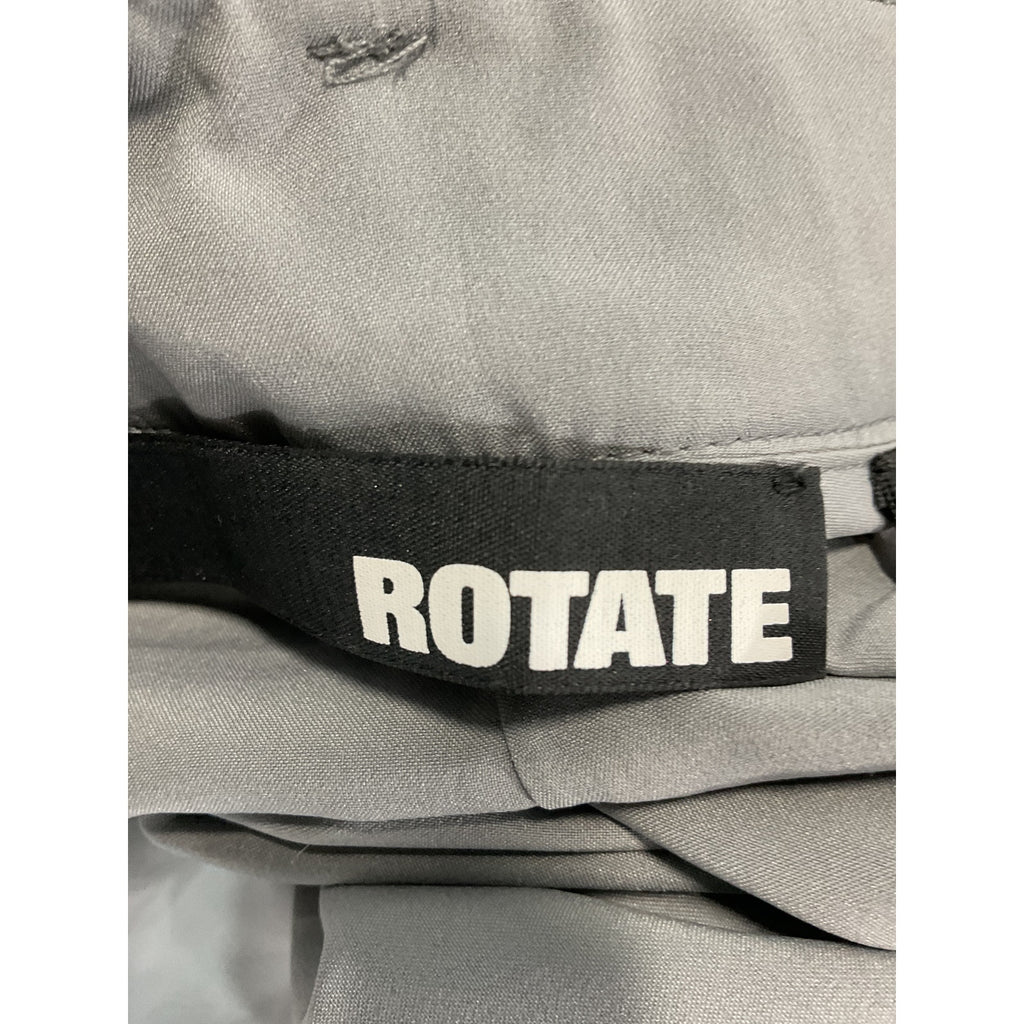 Rotate Birger Christensen Silver Viscose Snake Pu Straight Pants Size 34