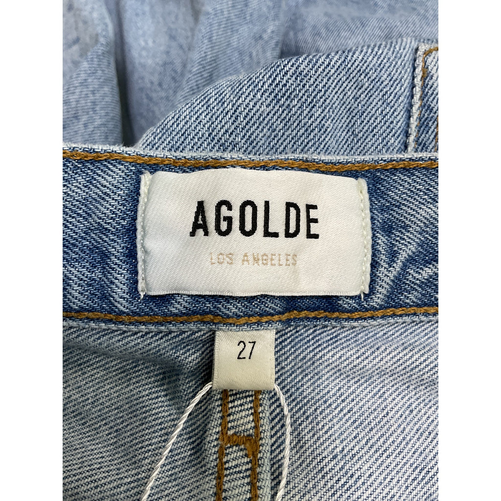 Agolde 'Lana' Blue Cotton Straight Jeans Size 27