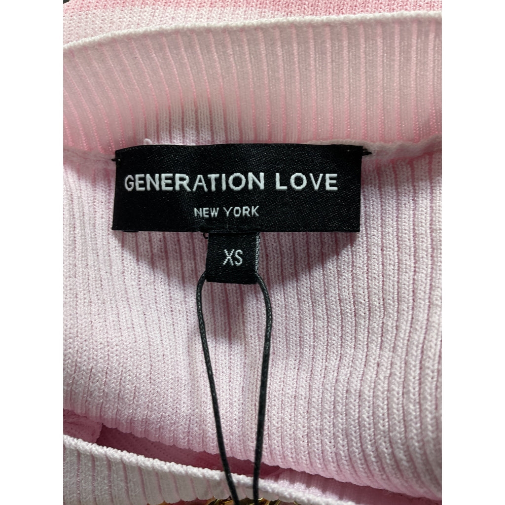 Generation Love 'Yesi' Pink With Gold Neckline Hardware Sweater Size XS - NWT
