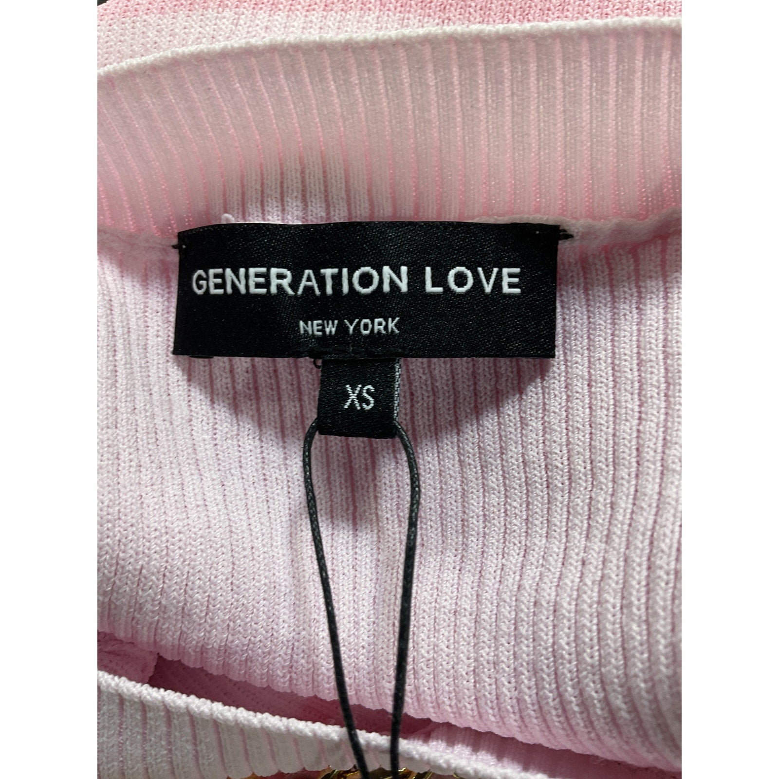Generation Love 'Yesi' Pink With Gold Neckline Hardware Sweater Size XS - NWT