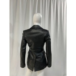 Remain Birger Christensen 'Usana' Black Leather Blazer Size XXS