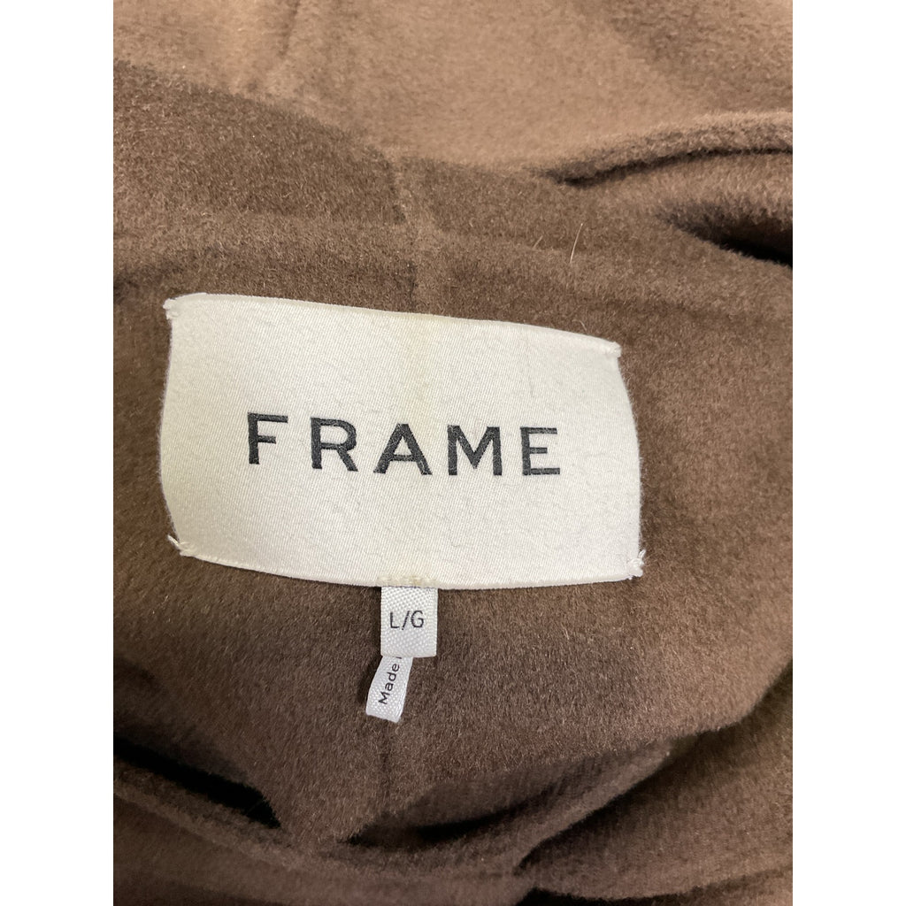 Frame Solid Wool Brown Blend Hoodie Size L