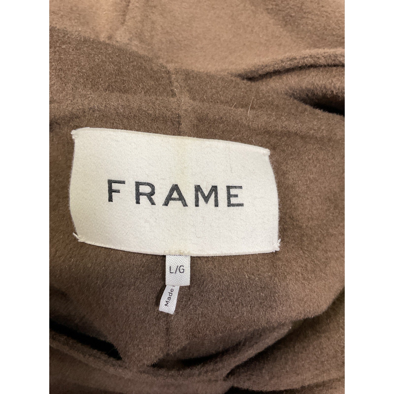 Frame Solid Wool Brown Blend Hoodie Size L