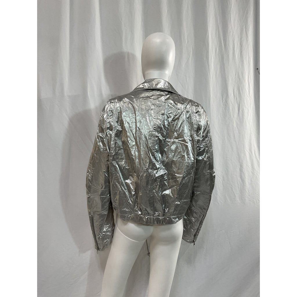 Helmut Lang 'Astro' Silver Faux Fur Jacket Size M
